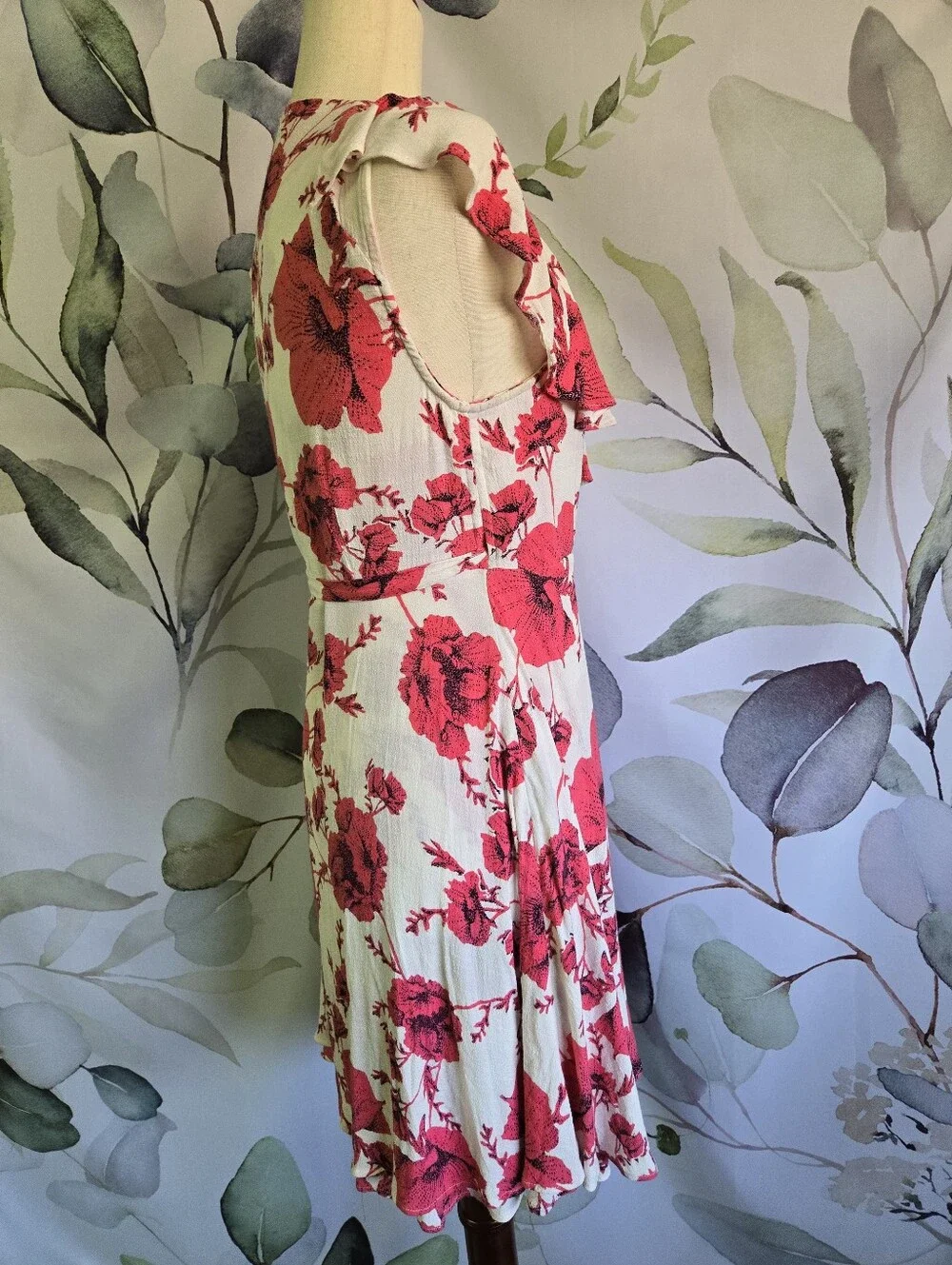 FREE PEOPLE | French Quarter Wrap Dress in Pink & White sz M